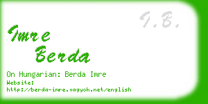 imre berda business card